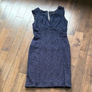 Enfocus studio Navy Lace Dress with V-Neck size 10